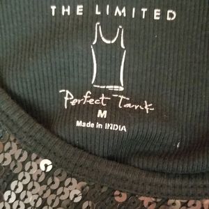 The Limited Tops - The Limited Sequins Tank Top Dark Green The Limited Tops - The Limited Sequins Tank Top Dark Green